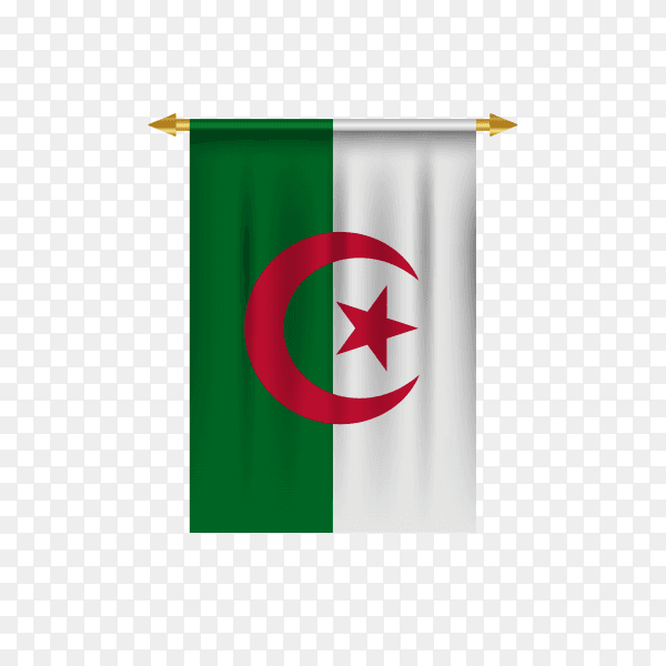 Algeria flag illustration on transparent background PNG