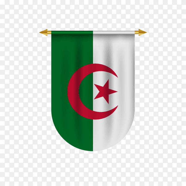 Algeria flag in different shape on transparent background PNG