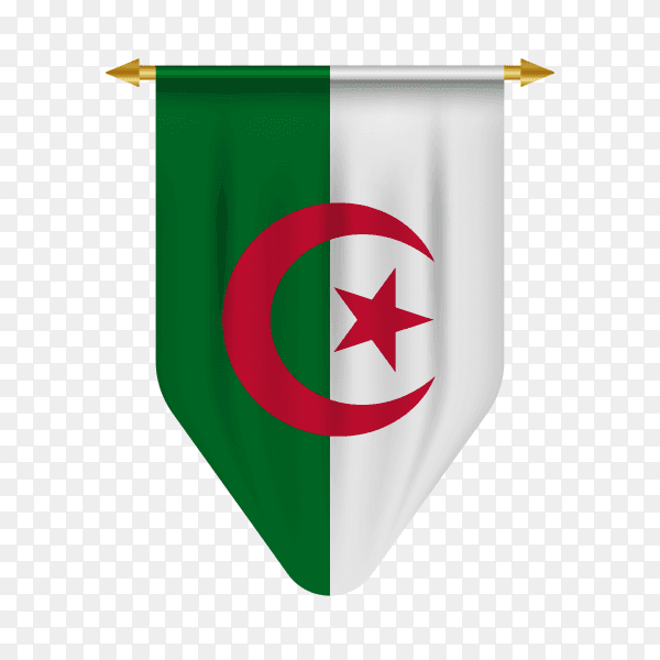 Algeria flag isolated on transparent background PNG