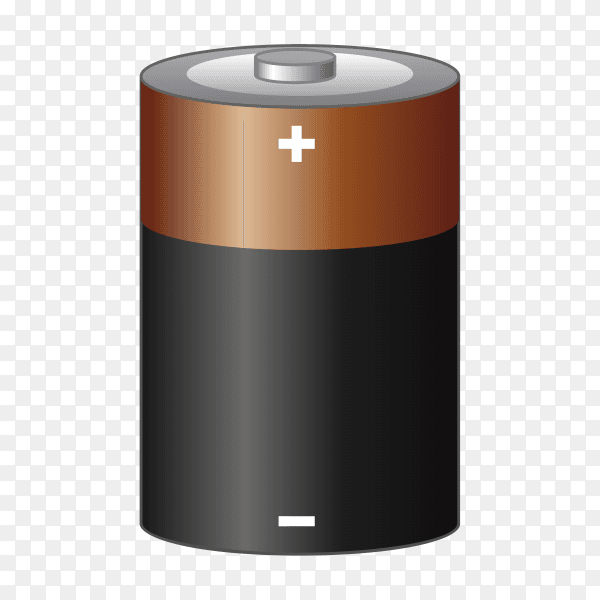 Alkaline battery isolated on transparent background PNG