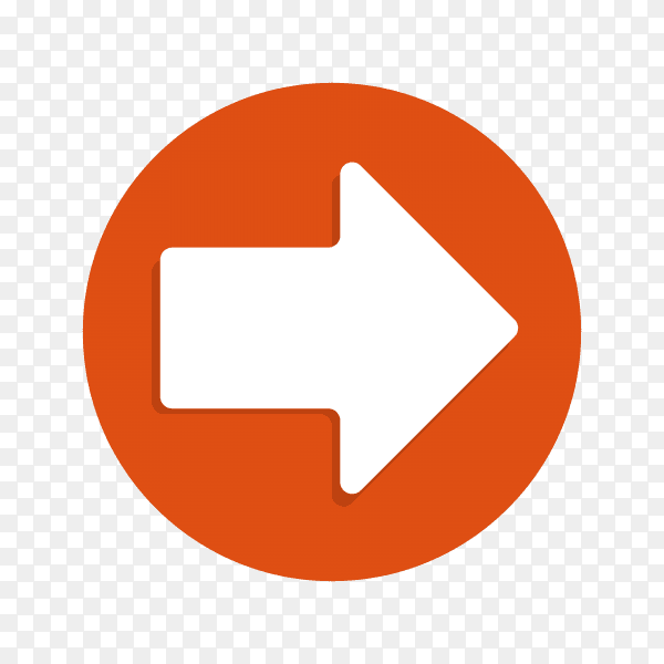 Arrow icon in flat design on transparent PNG