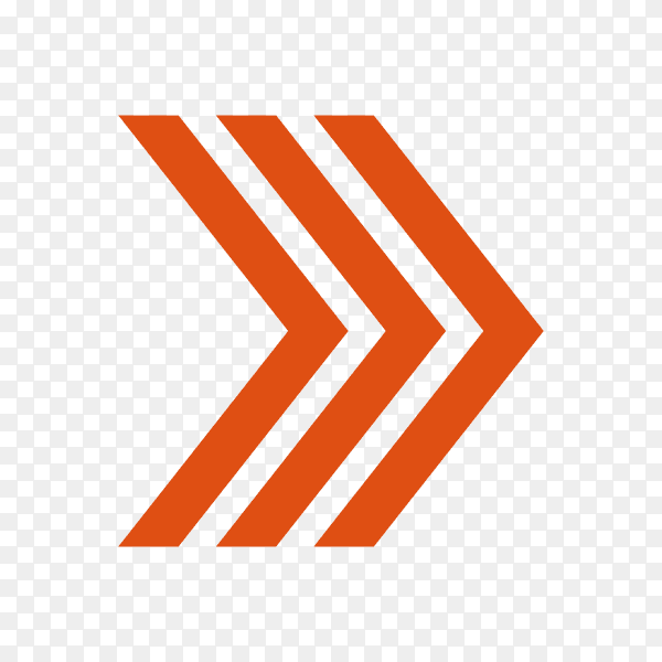 Arrow icon in flat design on transparent background PNG