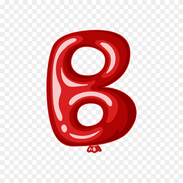 Balloon in the shape of B letter on transparent background PNG