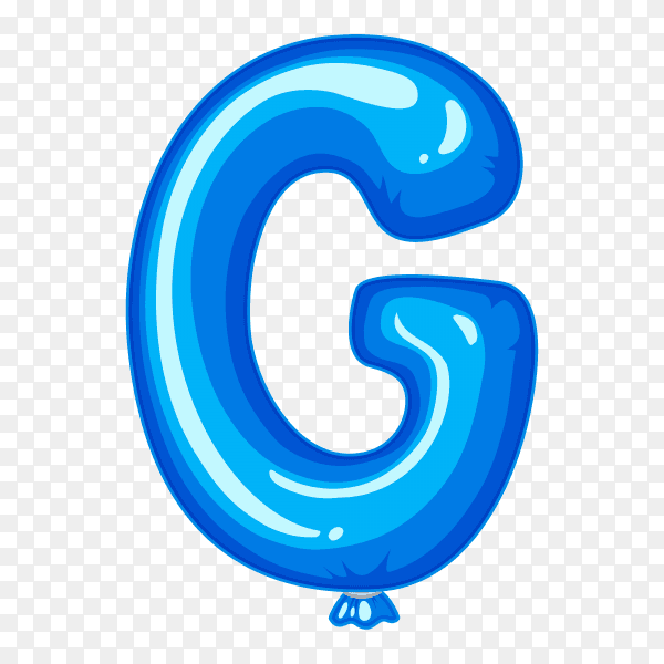 Balloon in the shape of G letter on transparent background PNG