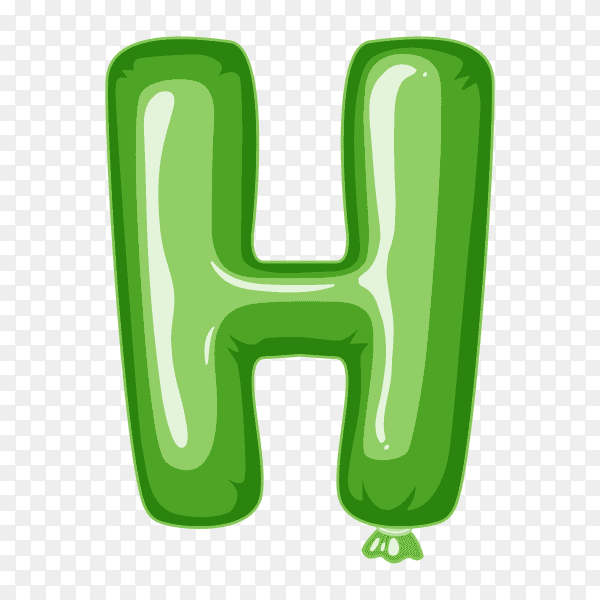 Balloon in the shape of H letter on transparent background PNG