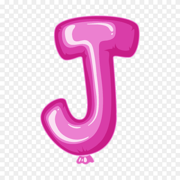 Balloon in the shape of J letter on transparent background PNG
