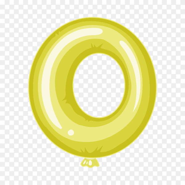 Balloon in the shape of O letter on transparent background PNG
