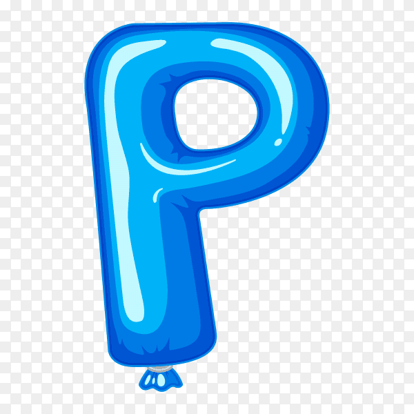 Balloon in the shape of P letter on transparent background PNG