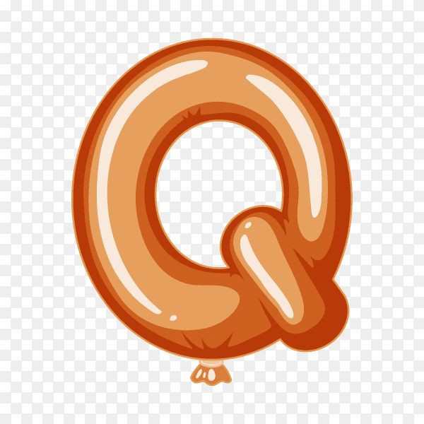 Balloon in the shape of Q letter on transparent background PNG