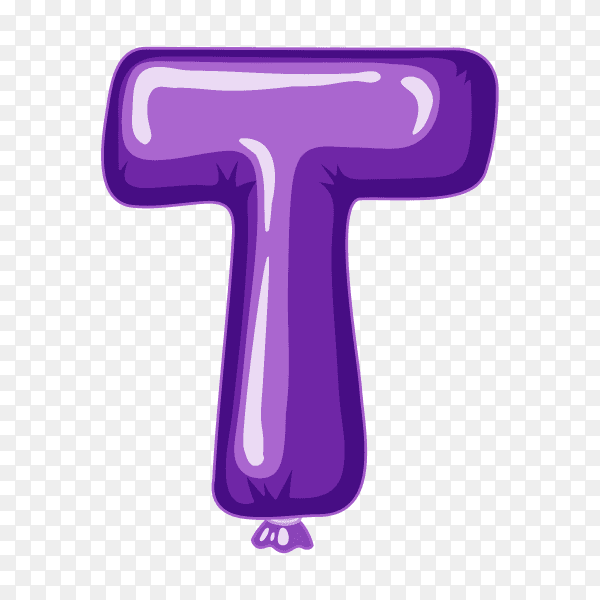 Balloon in the shape of T letter on transparent background PNG