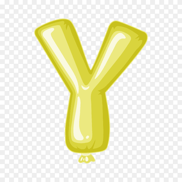 Balloon in the shape of Y letter on transparent background PNG