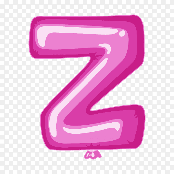 Balloon in the shape of Z letter on transparent background PNG