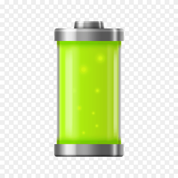 Battery charge icon full power on transparent background PNG