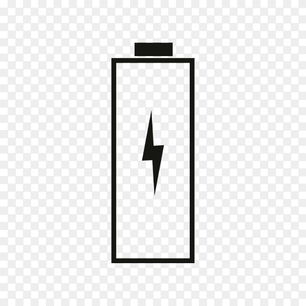 Battery charge icon on transparent PNG
