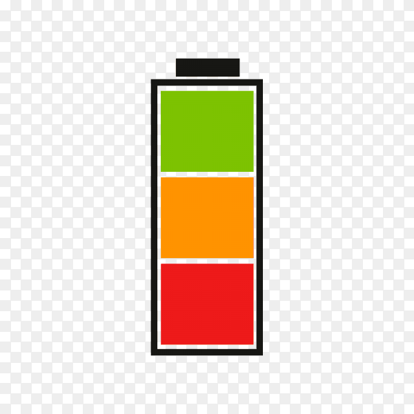 Battery charge indicator on transparent background PNG