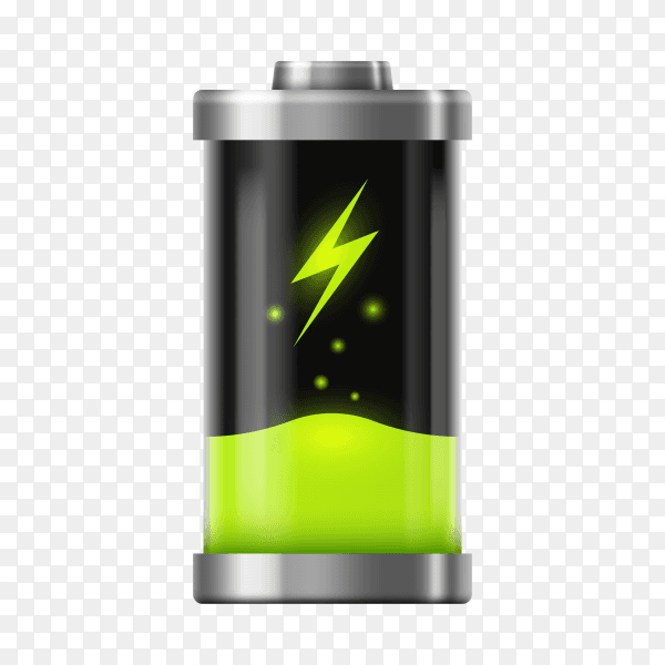 Battery concept with icon design on transparent background PNG