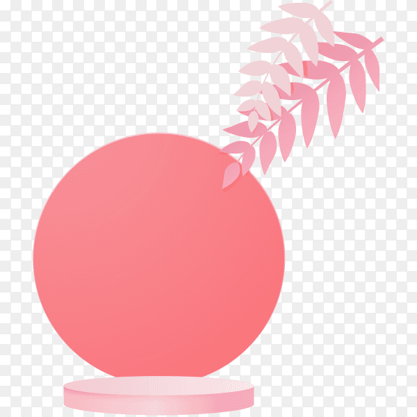 Beautiful cylinder podium in pink on transparent background PNG
