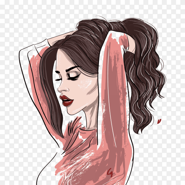 Beautiful fashion woman on transparent background PNG