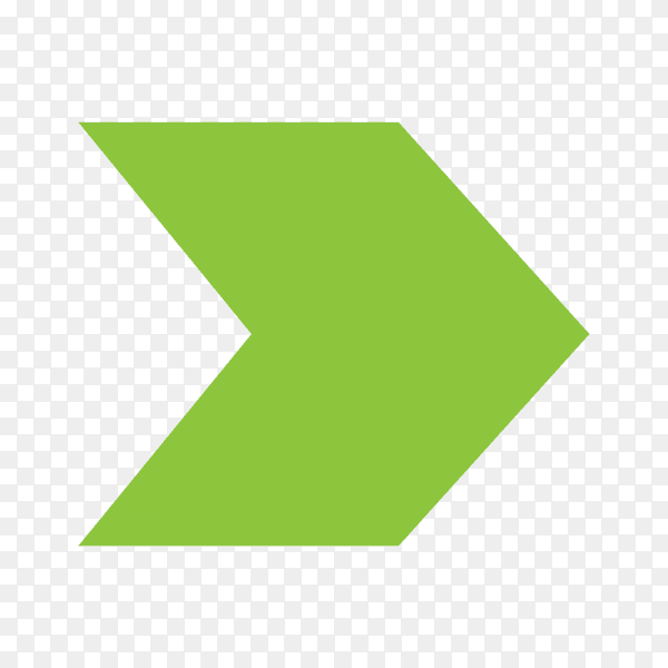 Big green arrow on transparent background PNG
