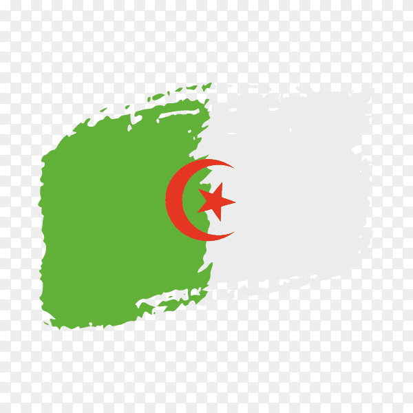 Brush stroke Algeria flag on transparent background PNG