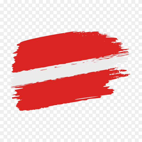 Brush stroke Austria flag on transparent background PNG
