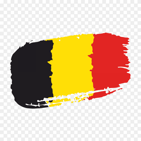 Brush stroke Belgium flag on transparent background PNG
