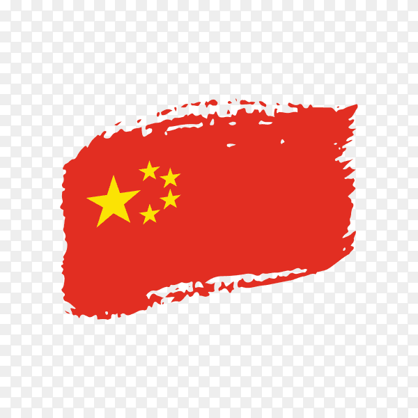 Brush stroke China flag on transparent background PNG