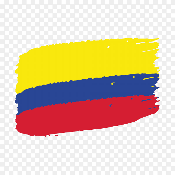 Brush stroke Colombia flag on transparent background PNG