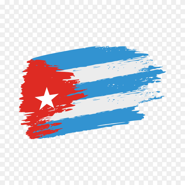 Brush stroke Cuba flag on transparent background PNG