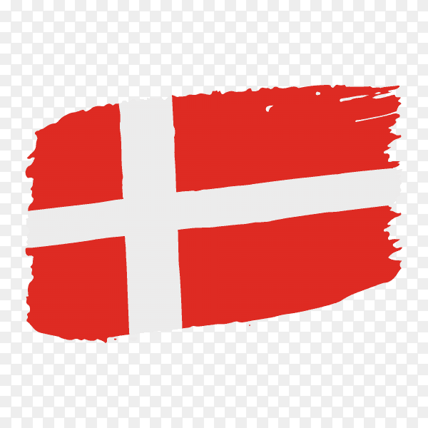 Brush stroke Denmark flag on transparent background PNG