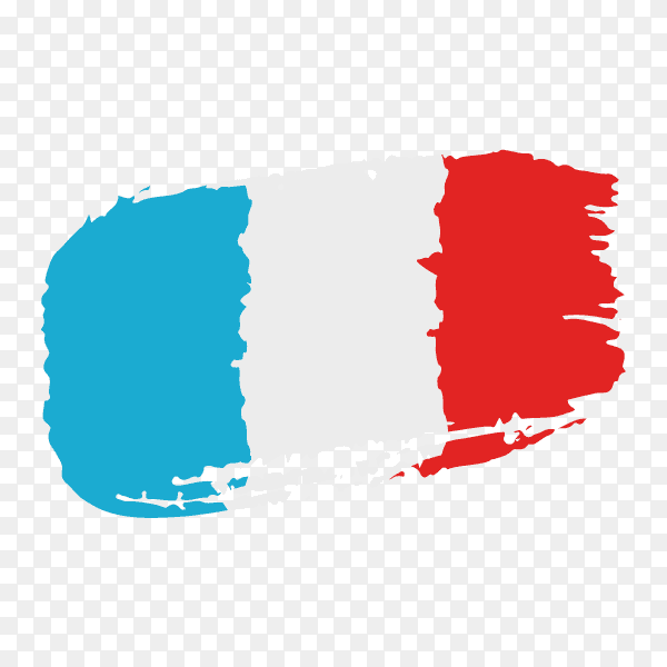 Brush stroke France flag on transparent background PNG
