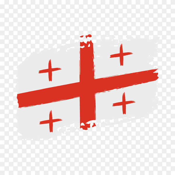 Brush stroke Georgia flag on transparent background PNG