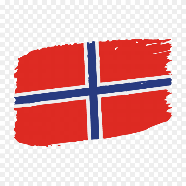 Brush stroke Norway flag on transparent background PNG