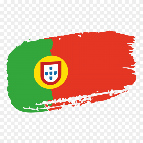 Brush stroke Portugal flag on transparent background PNG
