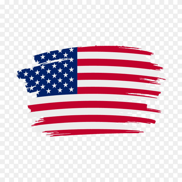 Brush stroke USA flag on transparent background PNG