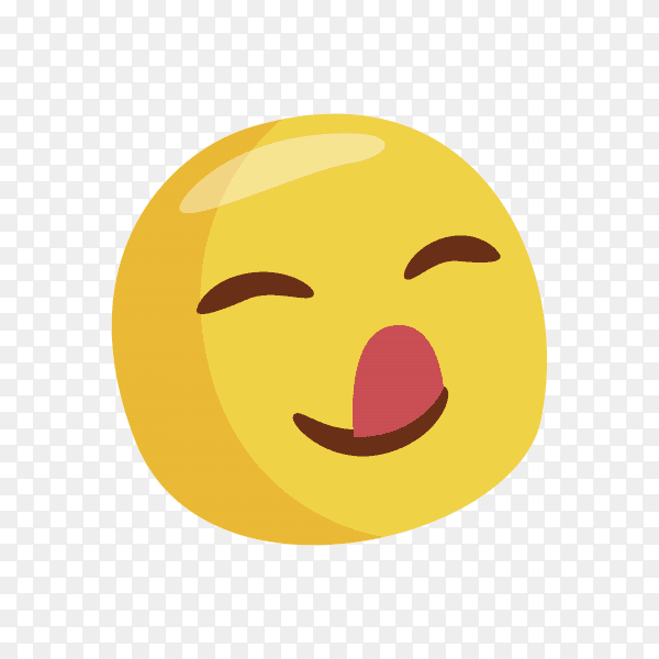 Cartoon Cute Emoji face hungry on transparent background PNG
