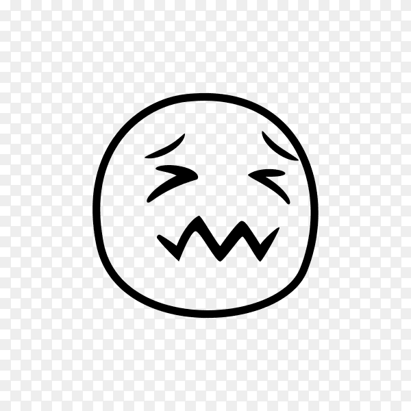 Cartoon Emoji Sick face on transparent background PNG