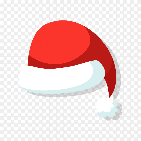 Cartoon Santa hat illustration on transparent background PNG