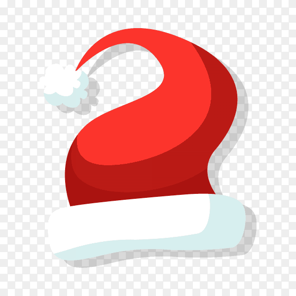 Cartoon Santa hat isolated on transparent background PNG