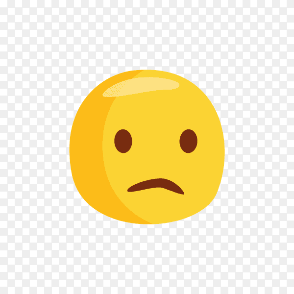 Cartoon sad Emoji face premium vector PNG