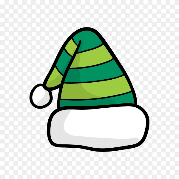 Cartoon Santa Claus hat illustration on transparent background PNG