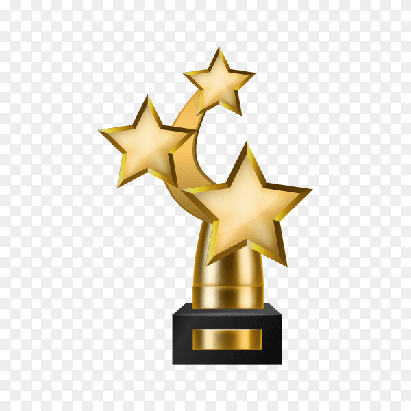 Champion golden trophy on transparent background PNG