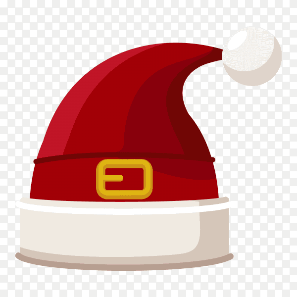 Christmas illustration with red santa hat premium vector PNG