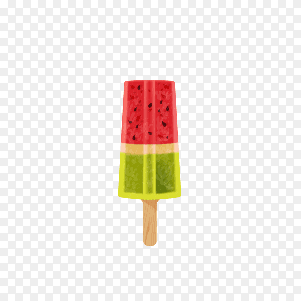 Colorful summer ice cream in stick on transparent background PNG