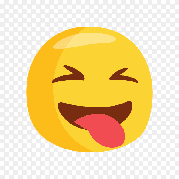Crazy emoji face with tongue premium vector PNG