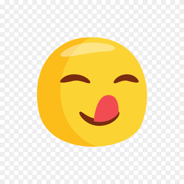 Cute hungry Emoji face on transparent background PNG