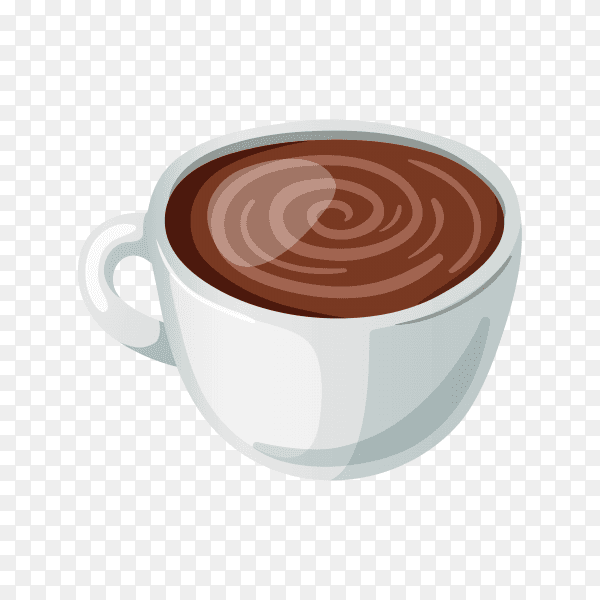 Delicious Hot chocolate in cup on transparent background PNG