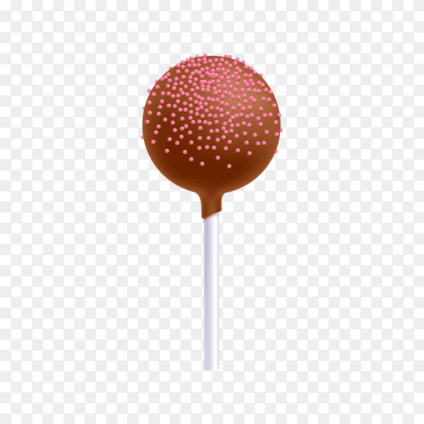 Delicious chocolate cake pop on transparent background PNG