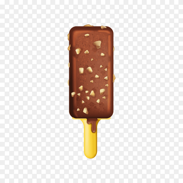 Delicious chocolate ice cream on transparent background PNG