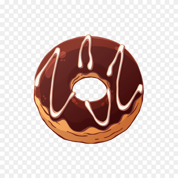 Delicious glazed chocolate donuts on transparent background PNG